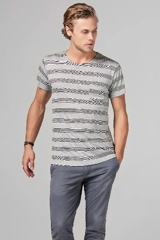 MEN'S POCKET SAILOR CREW NECK TEE - RETRO STRIPE