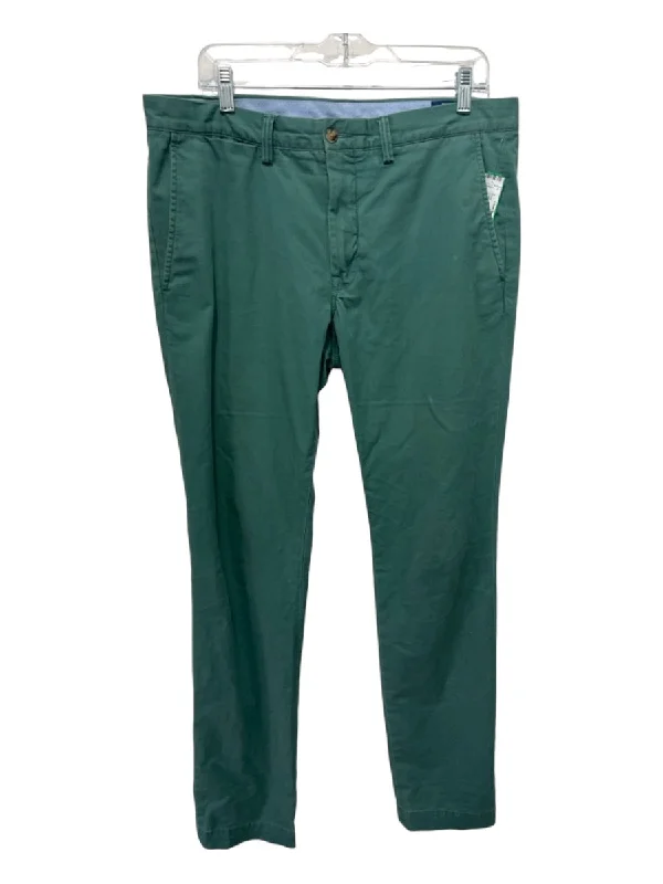 Polo Ralph Lauren Size 34 Green Cotton Solid Zip Fly Men's Pants