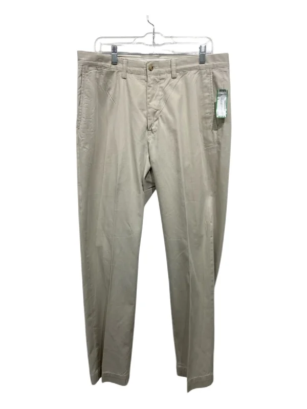 Polo Size 34 Beige Cotton Blend Solid Khakis Men's Pants