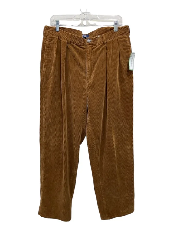 Polo Size 35 Brown Cotton Solid Corduroy Khakis Men's Pants