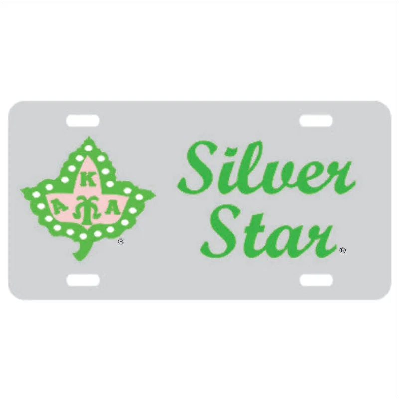 AKA Silver Star Ivy Auto Tag Silver/Green/Green