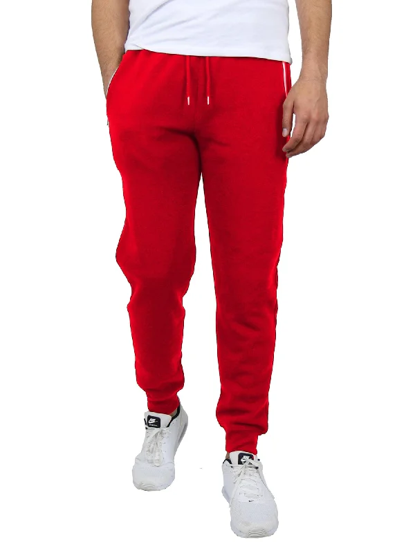 Men's Fleece Joggers with Contrast Zippers