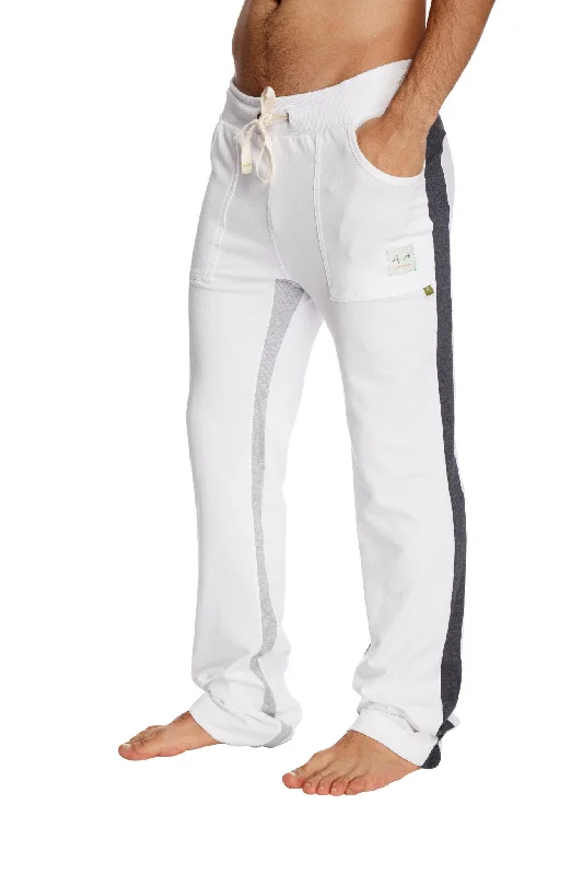 Ultra Flex Yoga Track & Yoga Sweat Pant (WHITE w/Charcoal & Grey)