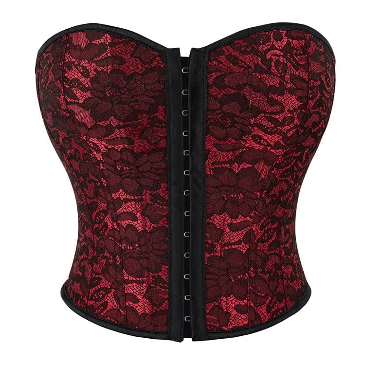 Women's Gothic Floral Printed Overbust Corset