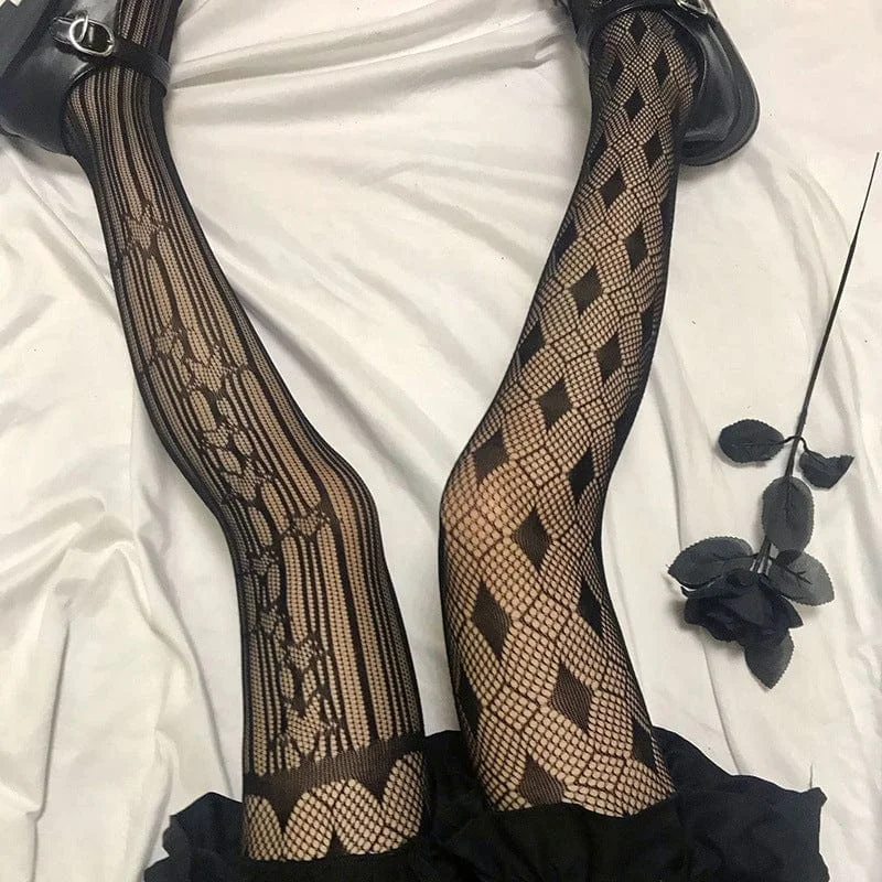 Women's Punk Asymmetrical Lace Stockings