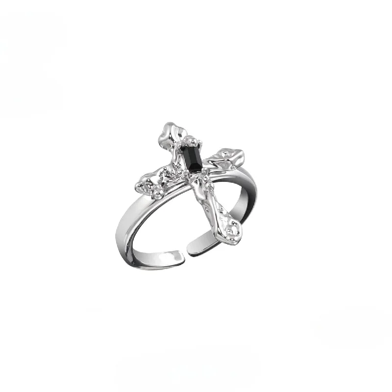 Women's Punk Cross Open Ring