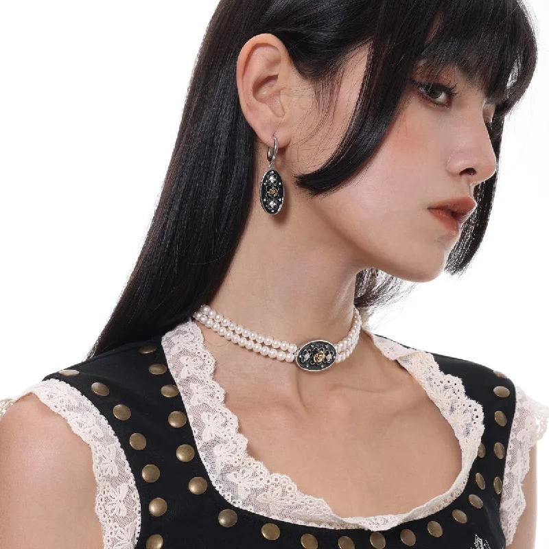 Women's Punk Rose Diamante Earring