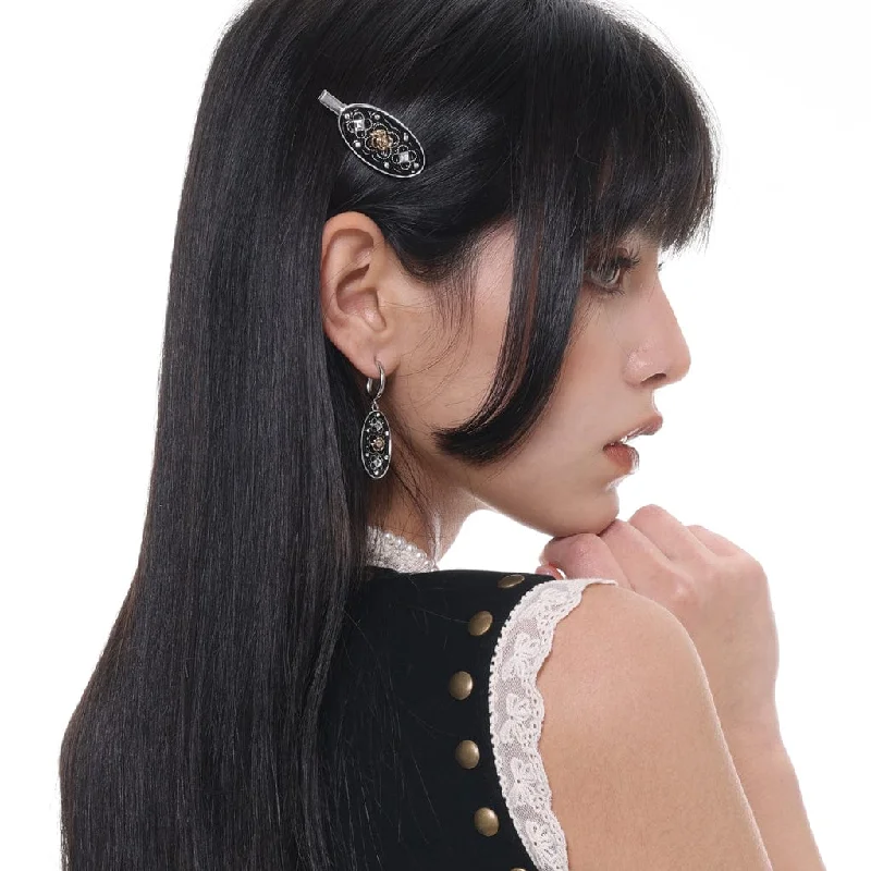 Women's Punk Rose Diamante Hair Clip