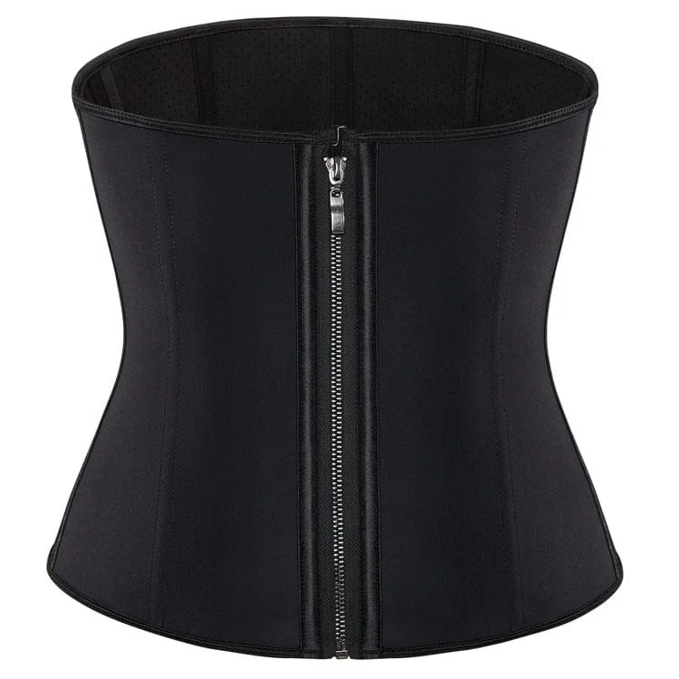 Women's Punk Solid Color Zipper Underbust Corset