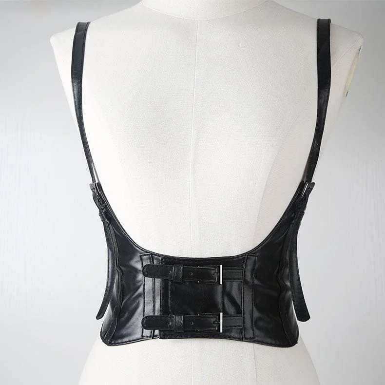 Women's Punk Velcro Faux Leather Harness