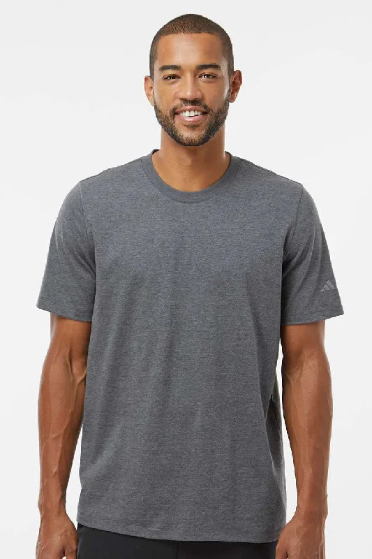 Adidas Mens Short Sleeve Crewneck T-Shirt - Heather Dark Grey