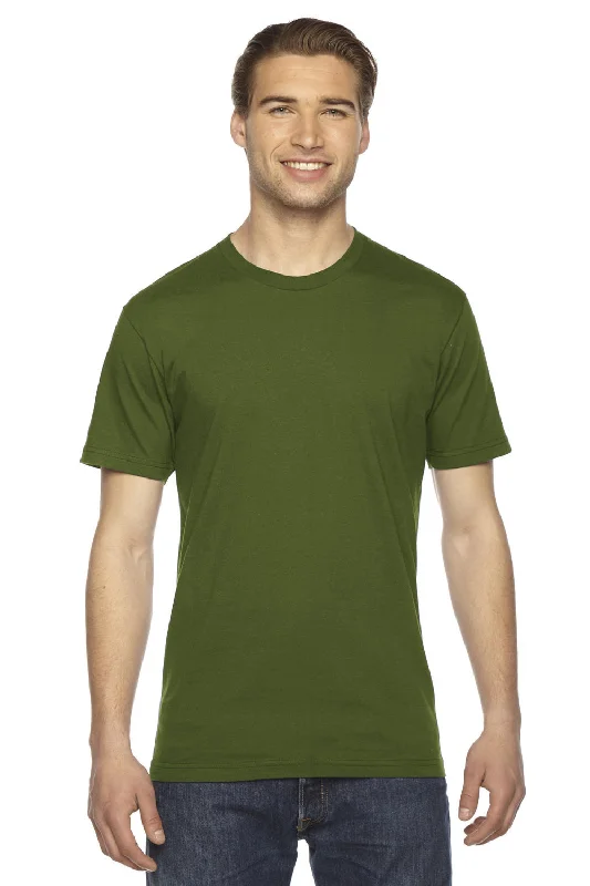 American Apparel Mens Fine Jersey Short Sleeve Crewneck T-Shirt - Olive Green