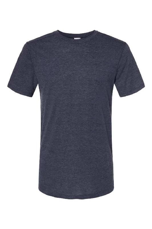 Augusta Sportswear Mens Short Sleeve Crewneck T-Shirt - Heather Navy Blue