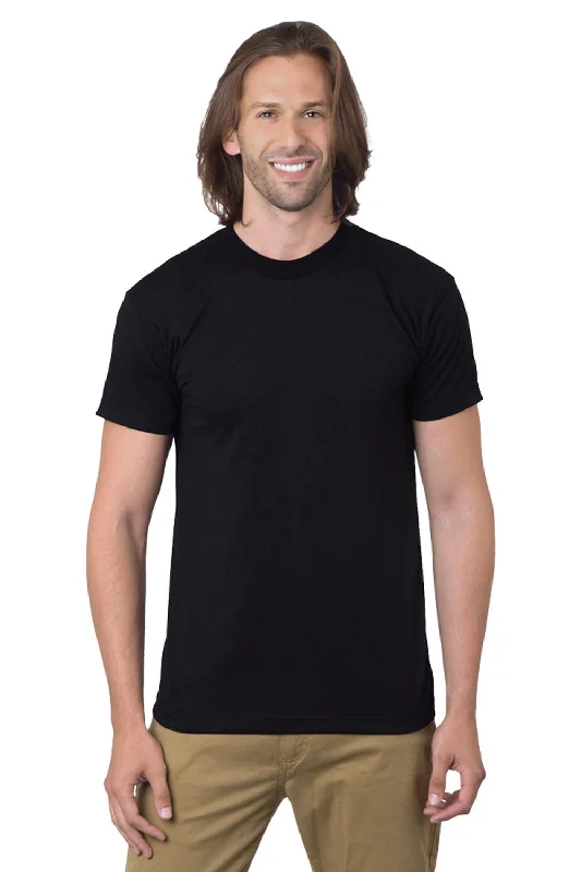 Bayside Mens USA Made Short Sleeve Crewneck T-Shirt - Black