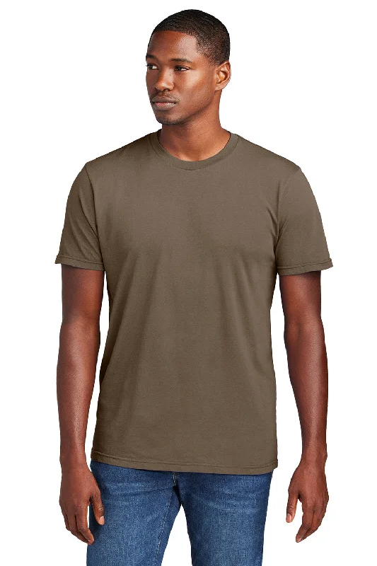 District Mens District Wash Short Sleeve Crewnect T-Shirt - Mushroom Brown - New