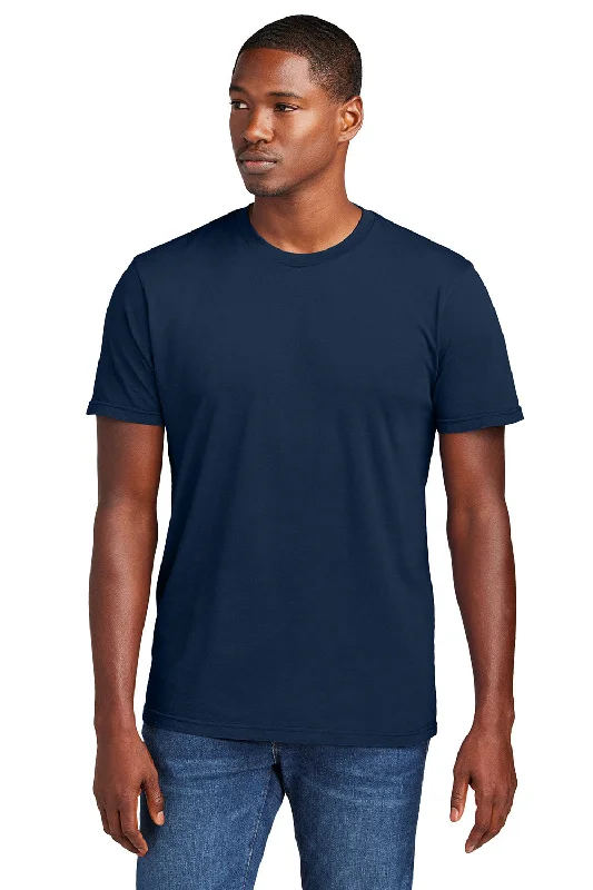 District Mens District Wash Short Sleeve Crewnect T-Shirt - True Navy Blue - New