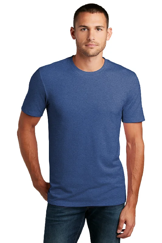 District Mens Flex Short Sleeve Crewneck T-Shirt - Heather Deep Royal Blue