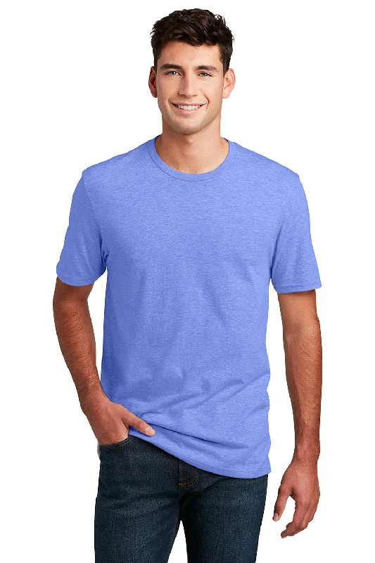 District Mens Perfect Blend Short Sleeve Crewneck T-Shirt - Heather Electric Purple