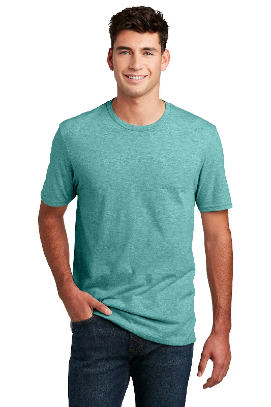 District Mens Perfect Blend Short Sleeve Crewneck T-Shirt - Heather Eucalyptus Blue