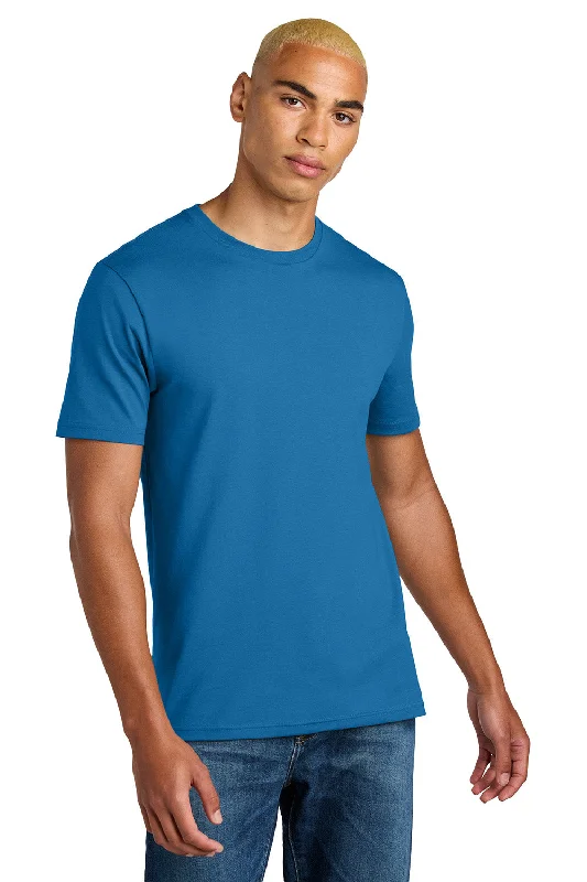 District Mens Perfect Weight Icon Short Sleeve Crewneck T-Shirt - Bright Blue - New