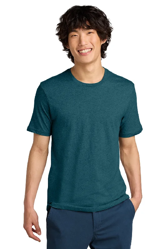 District Mens Perfect Weight Short Sleeve Crewneck T-Shirt - Heather Caribbean Blue