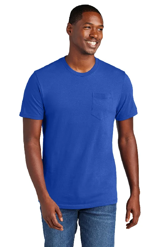 District Mens Very Important Short Sleeve Crewneck T-Shirt w/ Pocket - Deep Royal Blue