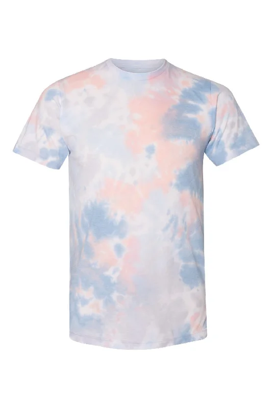 Dyenomite Mens Dream Tie Dyed Short Sleeve Crewneck T-Shirt - Coral