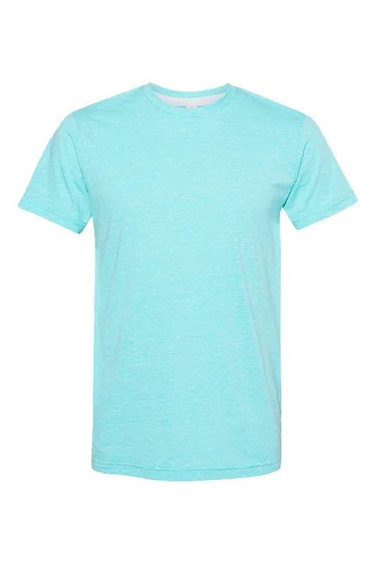 LAT Mens Harborside Melange Short Sleeve Crewneck T-Shirt - Caribbean Blue