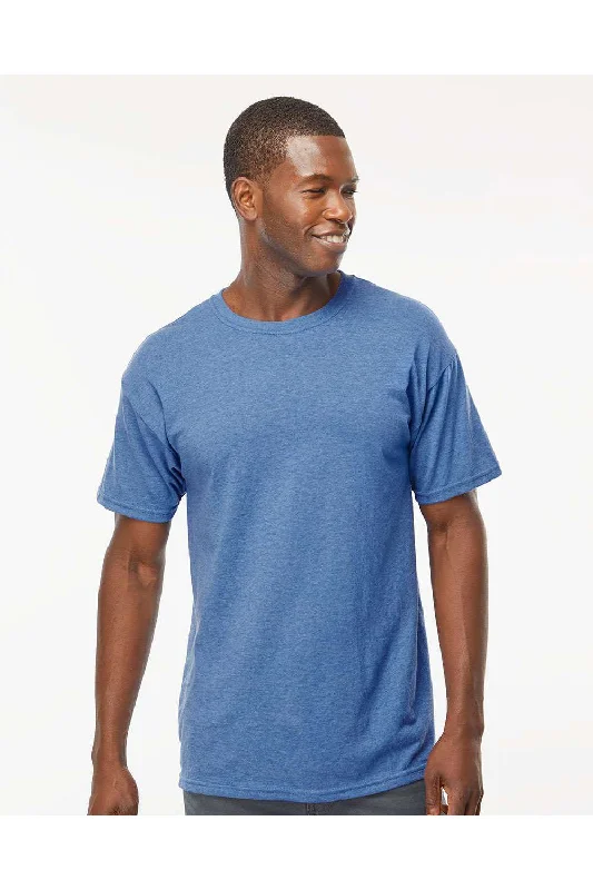 M&O Mens Gold Soft Touch Short Sleeve Crewneck T-Shirt - Heather Royal Blue