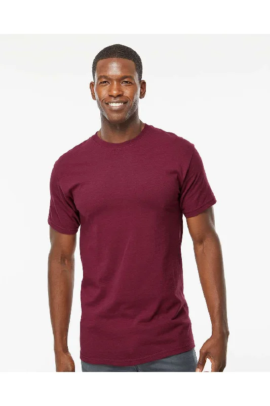 M&O Mens Gold Soft Touch Short Sleeve Crewneck T-Shirt - Maroon