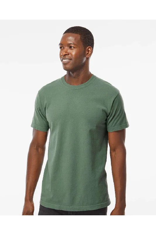 M&O Mens Vintage Garment Dyed Short Sleeve Crewneck T-Shirt - Light Green