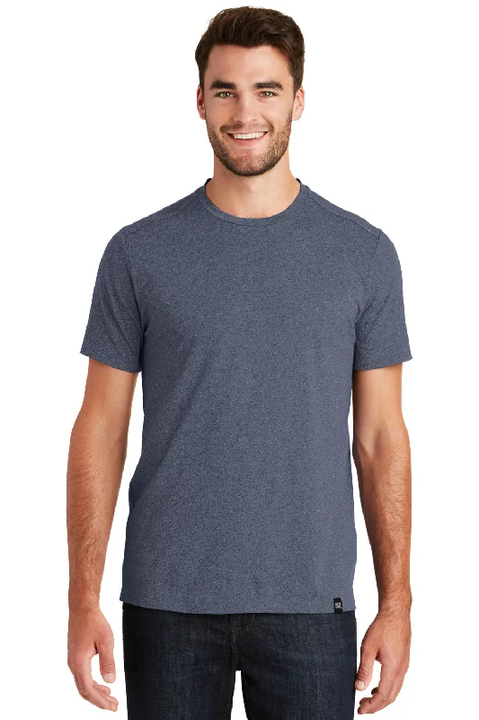 New Era Mens Heritage Short Sleeve Crewneck T-Shirt - Heather True Navy Blue