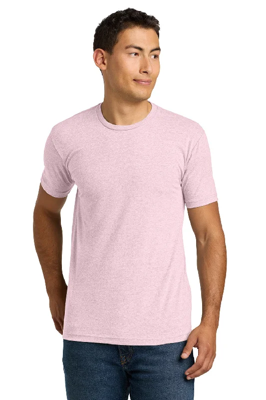 Next Level Mens CVC Jersey Short Sleeve Crewneck T-Shirt - Heather Light Pink