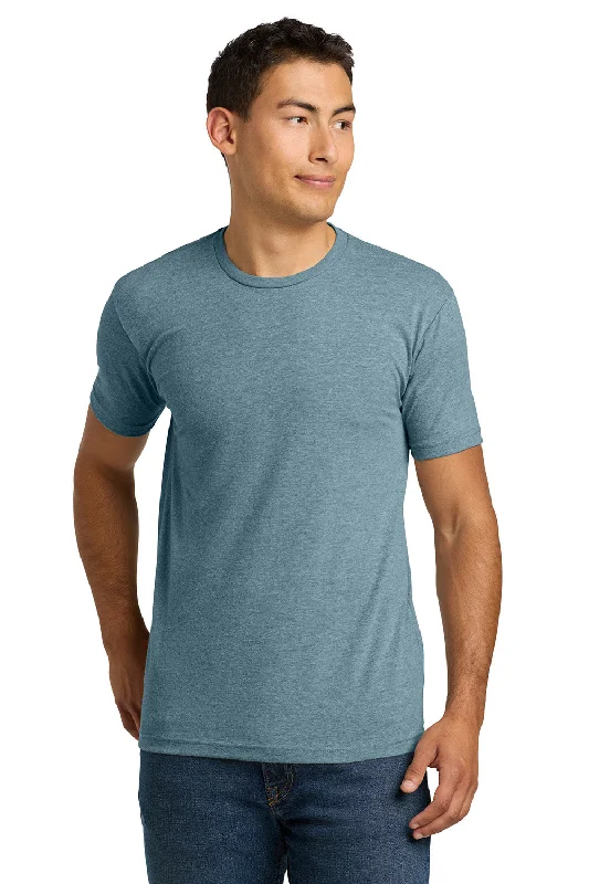 Next Level Mens CVC Jersey Short Sleeve Crewneck T-Shirt - Heather Slate Blue