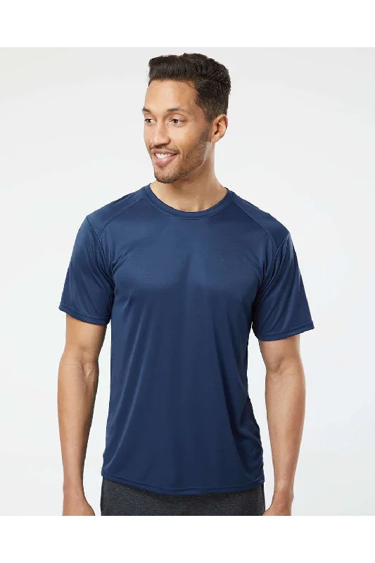 Paragon Mens Islander Performance Moisture Wicking Short Sleeve Crewneck T-Shirt - Navy Blue