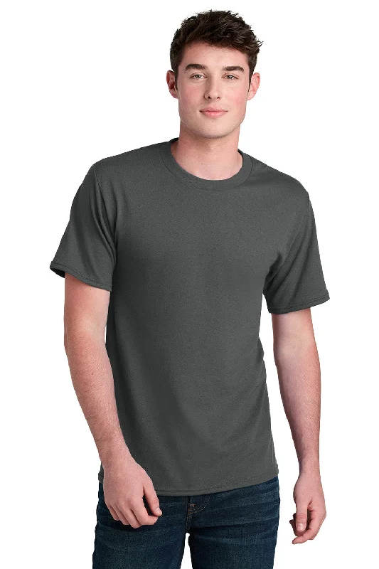 Port & Company Mens Core Blend Recycled Short Sleeve Crewneck T-Shirt - Charcoal Grey - New