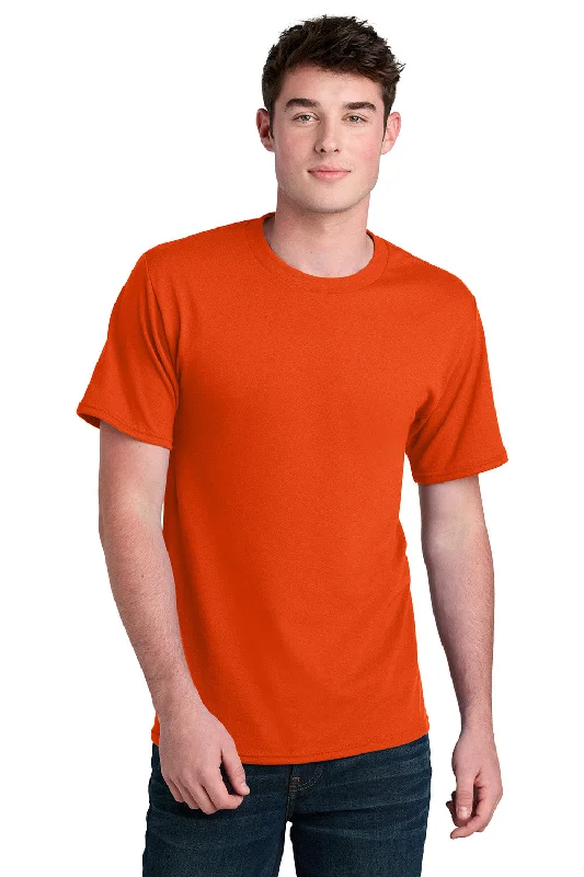 Port & Company Mens Core Blend Recycled Short Sleeve Crewneck T-Shirt - Orange - New