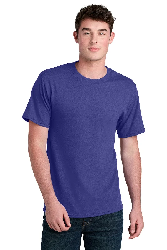 Port & Company Mens Core Blend Recycled Short Sleeve Crewneck T-Shirt - Purple - New