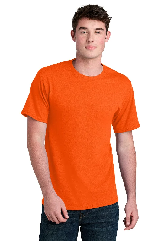 Port & Company Mens Core Blend Recycled Short Sleeve Crewneck T-Shirt - Safety Orange - New