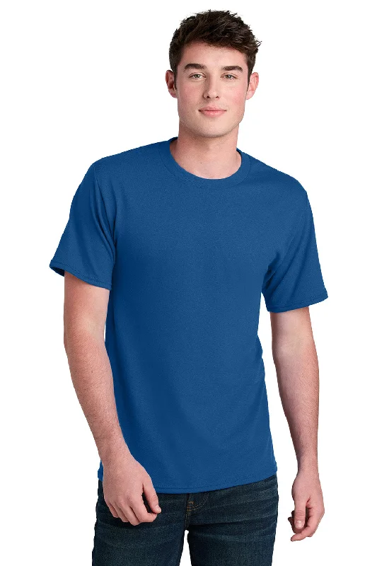 Port & Company Mens Core Blend Recycled Short Sleeve Crewneck T-Shirt - True Royal Blue - New