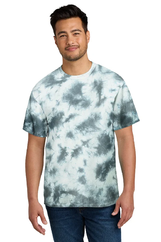 Port & Company Mens Crystal Tie-Dye Short Sleeve Crewneck T-Shirt - Grey