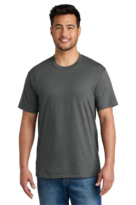 Port & Company Mens CVC Short Sleeve Crewneck T-Shirt - Charcoal Grey - New