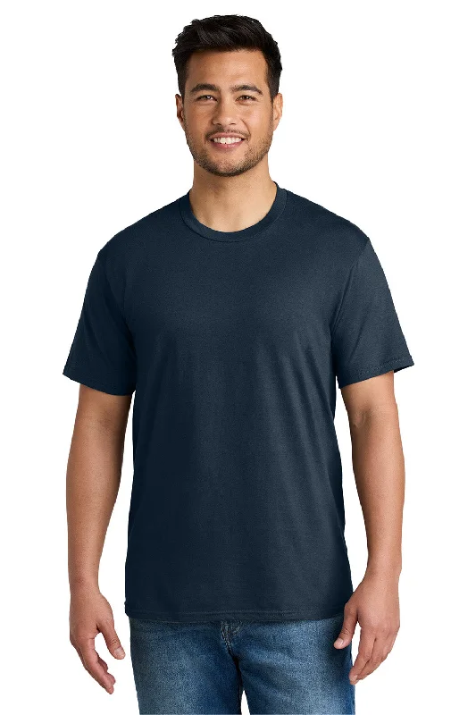 Port & Company Mens CVC Short Sleeve Crewneck T-Shirt - Deep Navy Blue - New