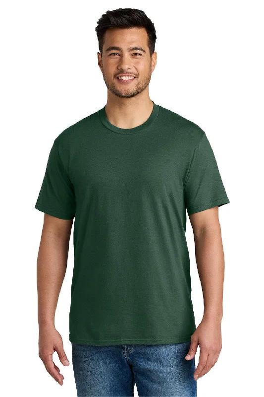 Port & Company Mens CVC Short Sleeve Crewneck T-Shirt - Forest Green - New