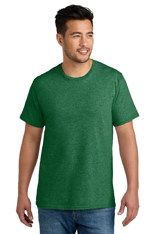 Port & Company Mens CVC Short Sleeve Crewneck T-Shirt - Heather Athletic Kelly Green - New