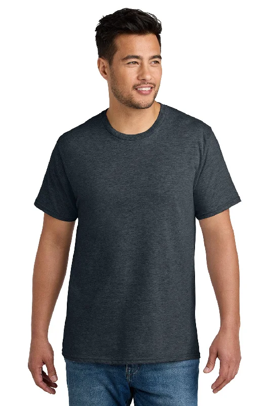 Port & Company Mens CVC Short Sleeve Crewneck T-Shirt - Heather Dark Grey - New