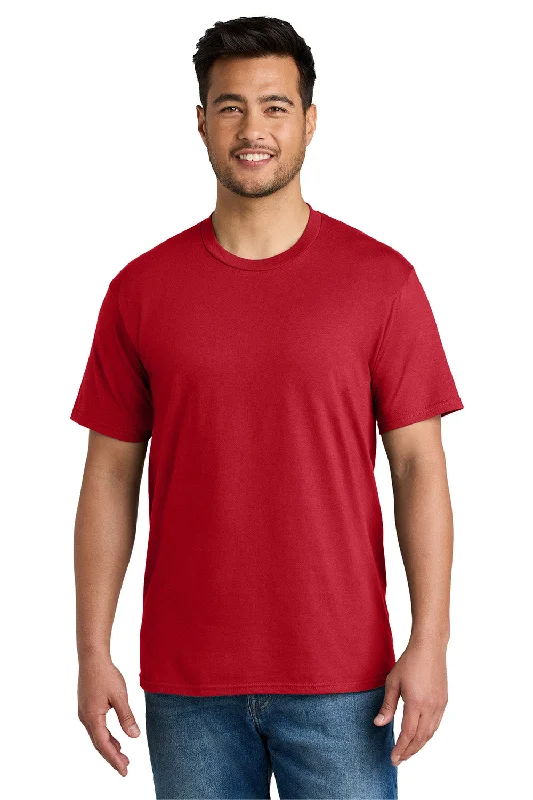 Port & Company Mens CVC Short Sleeve Crewneck T-Shirt - Red - New