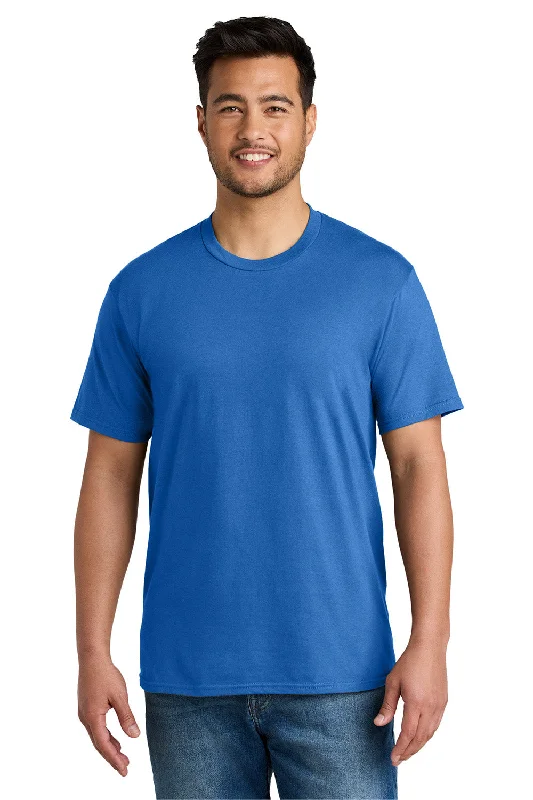 Port & Company Mens CVC Short Sleeve Crewneck T-Shirt - Royal Blue - New