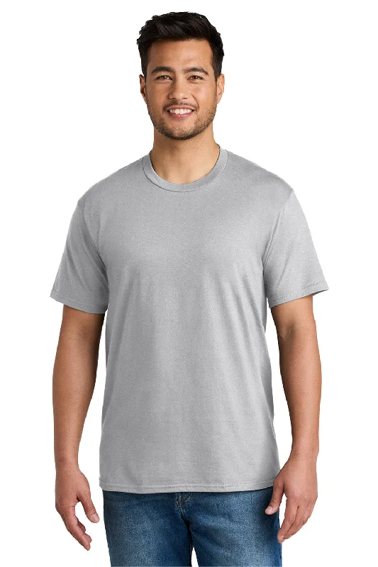 Port & Company Mens CVC Short Sleeve Crewneck T-Shirt - Silver Grey - New