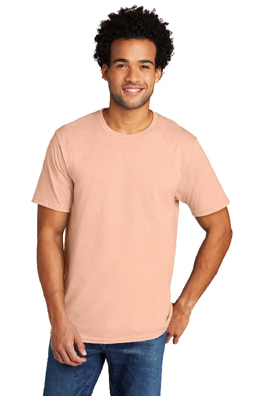 Port & Company Mens Short Sleeve Crewneck T-Shirt - Heather Dusty Peach